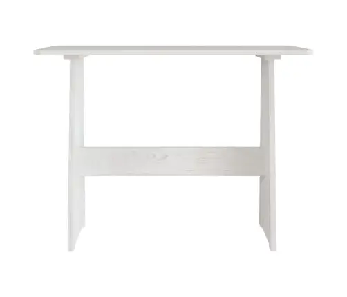 Ēdamgalds Ar Solu Reine, Balts, Priedes Masīvkoks Vidaxl