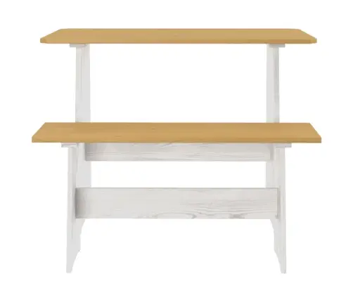 Ēdamgalds Ar Solu Reine, Medus Brūns, Balts, Priedes Masīvkoks Vidaxl