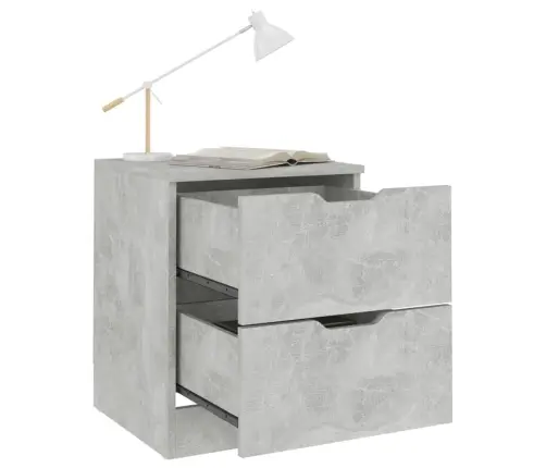 Naktsskapītis, Betona Pelēks, 40X40X50 Cm, Inženierijas Koks Vidaxl