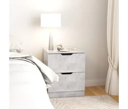 Naktsskapītis, Betona Pelēks, 40X40X50 Cm, Inženierijas Koks Vidaxl