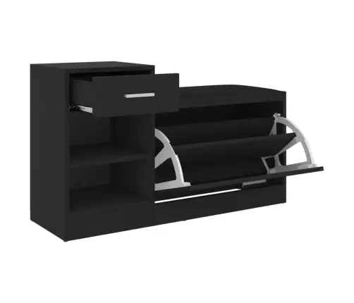 Apavu Plaukts, Melns, 94,5X31X57 Cm, Inženierijas Koks Vidaxl