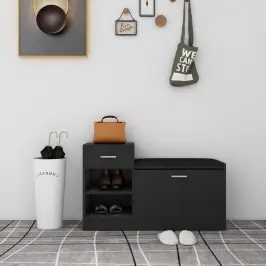 Apavu Plaukts, Melns, 94,5X31X57 Cm, Inženierijas Koks Vidaxl