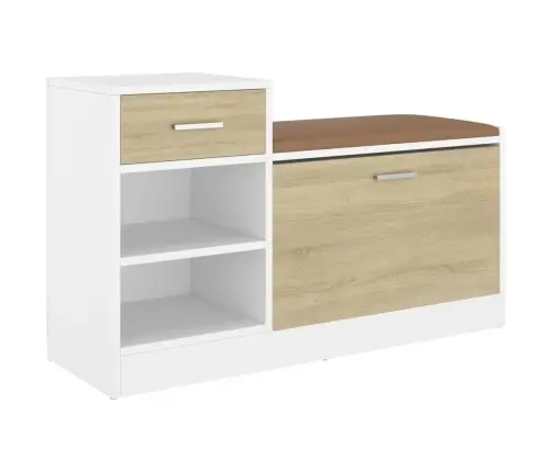 Apavu Plaukts, Balts, Ozolkoka, 94,5X31X57Cm, Inženierijas Koks Vidaxl