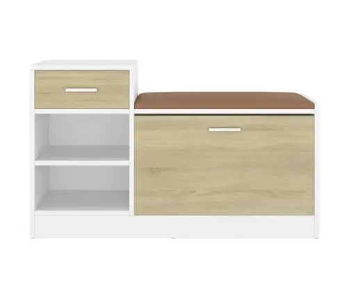 Apavu Plaukts, Balts, Ozolkoka, 94,5X31X57Cm, Inženierijas Koks Vidaxl