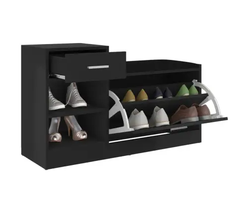 Apavu Plaukts, Spīdīgi Melns, 94,5X31X57 Cm, Inženierijas Koks Vidaxl