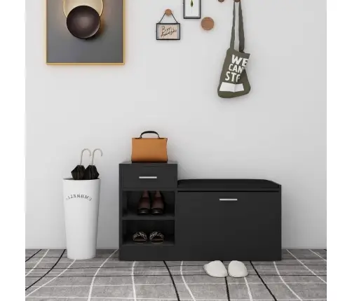 Apavu Plaukts, Spīdīgi Melns, 94,5X31X57 Cm, Inženierijas Koks Vidaxl