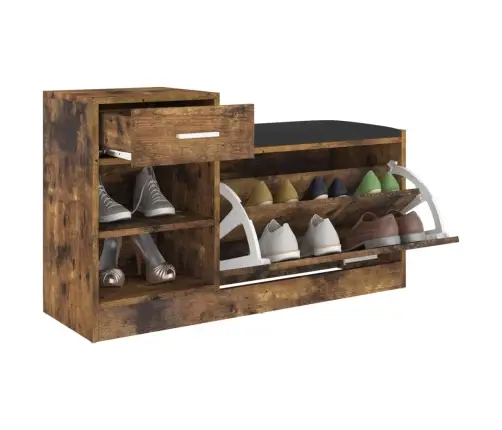 Batų Suoliukas, Dūminio Ąžuolo, 94,5X31X57cm Apdirbta Mediena