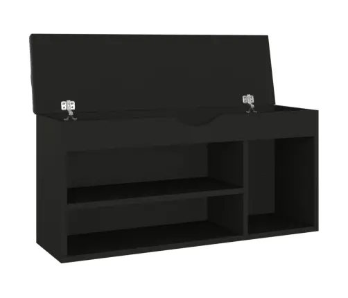 Apavu Plaukts Ar Matraci, Melns, 104X30X49Cm, Inženierijas Koks Vidaxl