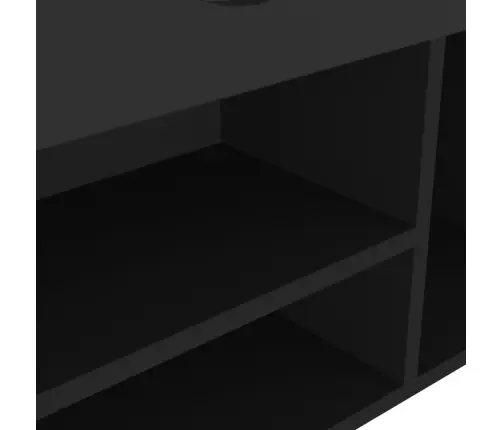 Apavu Plaukts Ar Matraci, Melns, 104X30X49Cm, Inženierijas Koks Vidaxl