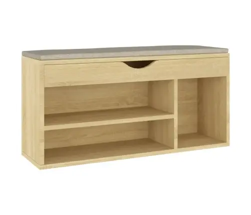 Apavu Plaukts Ar Matraci Ozolkoka 104X30X49Cm Inženierijas Koks Vidaxl