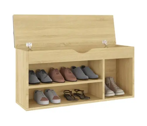 Apavu Plaukts Ar Matraci Ozolkoka 104X30X49Cm Inženierijas Koks Vidaxl