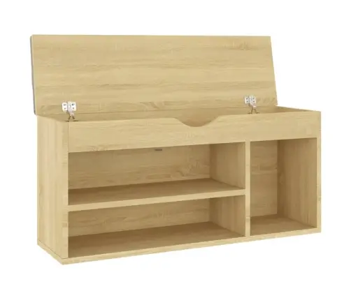 Apavu Plaukts Ar Matraci Ozolkoka 104X30X49Cm Inženierijas Koks Vidaxl