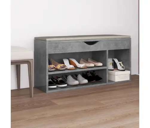 Batų Suoliukas Su Pagalvėle, Betono, 104X30X49cm Mediena