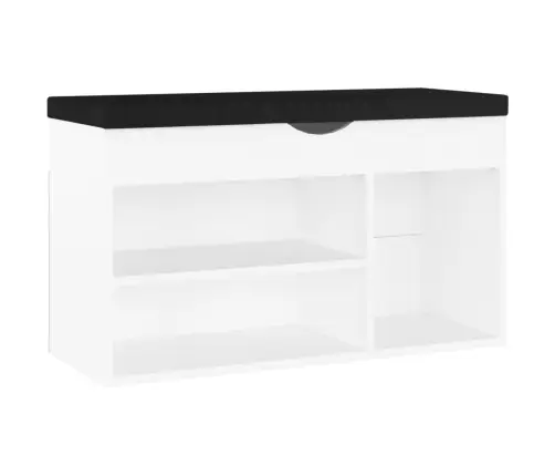 Apavu Plaukts Ar Matraci, Balts, 80X30X47 Cm, Inženierijas Koks Vidaxl