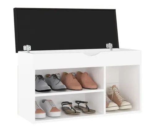 Apavu Plaukts Ar Matraci, Balts, 80X30X47 Cm, Inženierijas Koks Vidaxl