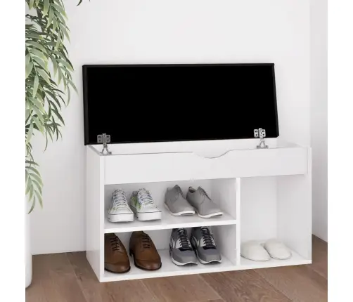 Apavu Plaukts Ar Matraci, Balts, 80X30X47 Cm, Inženierijas Koks Vidaxl