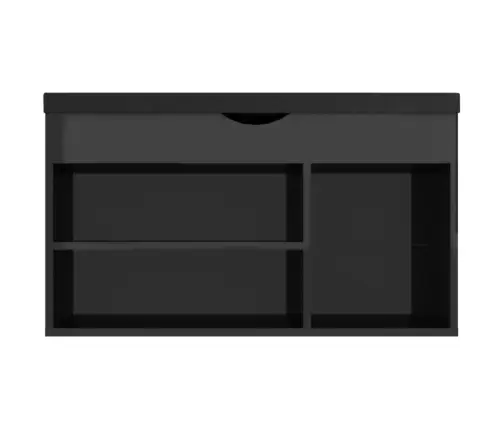 Apavu Plaukts Ar Matraci, Melns, 80X30X47 Cm, Inženierijas Koks Vidaxl