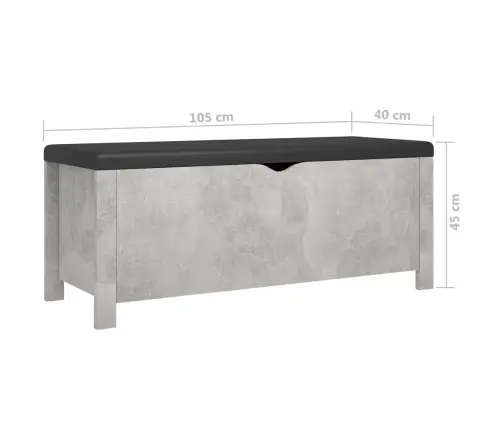 Uzglabāšanas Kaste, Betona Pelēka 105X40X45Cm Inženierijas Koks Vidaxl