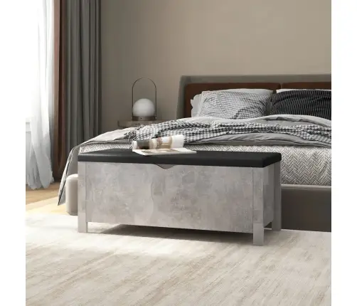 Uzglabāšanas Kaste, Betona Pelēka 105X40X45Cm Inženierijas Koks Vidaxl