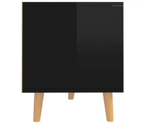 Telerikapp, Kõrgläikega Must, 90X40X48,5 cm Tehispuit