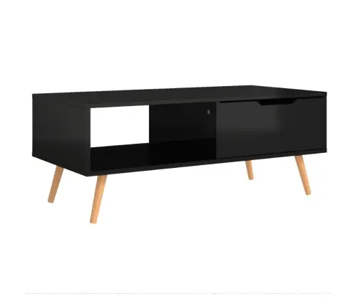 Kafijas Galdiņš, Spīdīgi Melns, 100X49,5X43Cm Inženierijas Koks Vidaxl