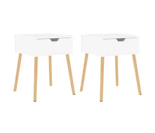 Naktsskapīši, 2 Gab., Balti, 40X40X56 Cm, Inženierijas Koks Vidaxl