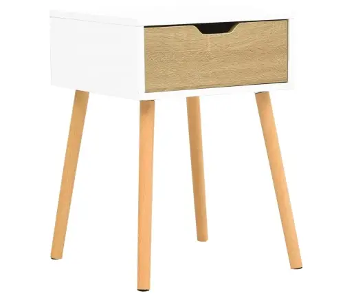 Öökapp, Valge Ja Sonoma Tamm, 40X40X56 cm Tehispuit