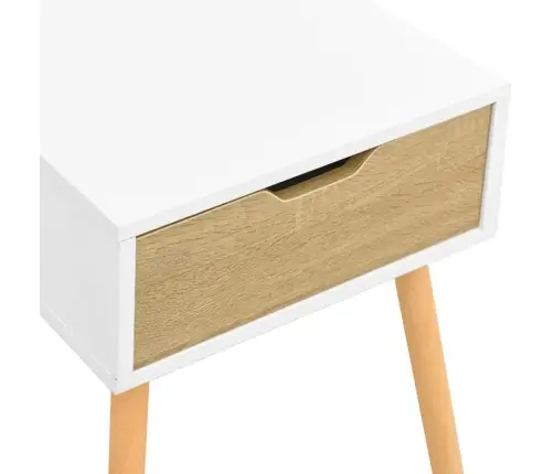 Öökapp, Valge Ja Sonoma Tamm, 40X40X56 cm Tehispuit