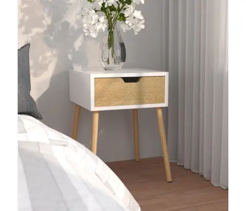 Öökapp, Valge Ja Sonoma Tamm, 40X40X56 cm Tehispuit