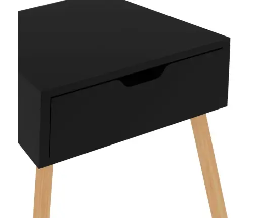 Naktsskapītis, Spīdīgi Melns, 40X40X56 Cm, Inženierijas Koks Vidaxl