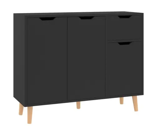 Kumode, Spīdīgi Melna, 90X30X72 Cm, Inženierijas Koks Vidaxl