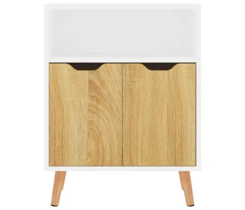 Kumode, Balta, Ozola Krāsa, 60X30X72 Cm, Inženierijas Koks Vidaxl