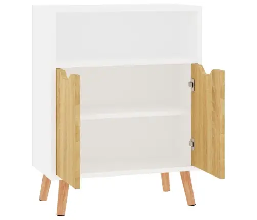 Kumode, Balta, Ozola Krāsa, 60X30X72 Cm, Inženierijas Koks Vidaxl