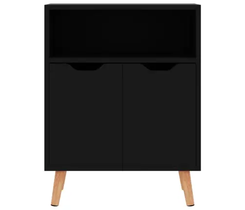 Puhvetkapp, Kõrgläikega Must, 60X30X72 cm Tehispuit