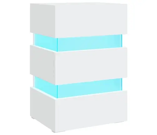 Led-Öökapp, Valge, 45X35X67 cm Tehispuit