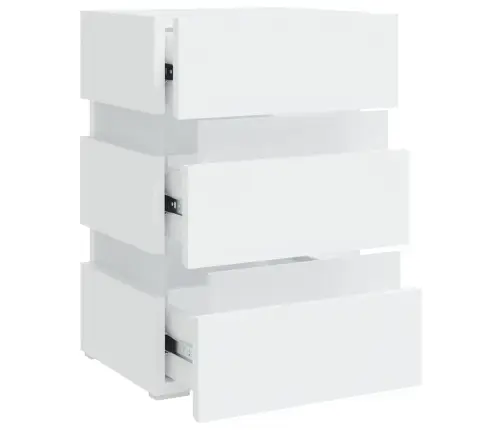 Led-Öökapp, Valge, 45X35X67 cm Tehispuit