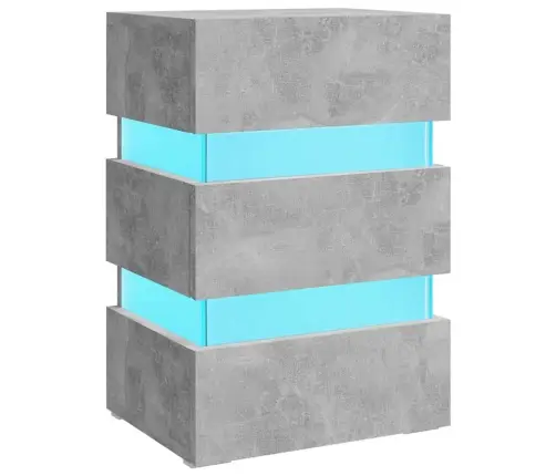 Naktsskapītis Ar Led, Pelēks, 45X35X67 Cm, Inženierijas Koks Vidaxl