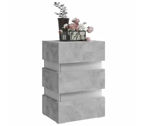 Naktsskapītis Ar Led, Pelēks, 45X35X67 Cm, Inženierijas Koks Vidaxl