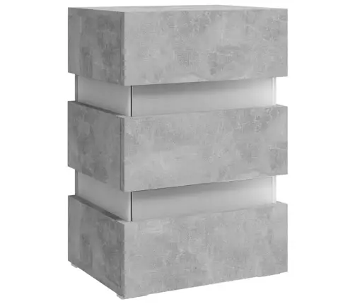 Naktsskapītis Ar Led, Pelēks, 45X35X67 Cm, Inženierijas Koks Vidaxl