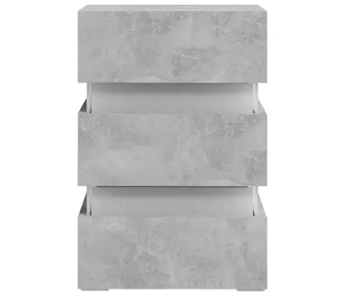Naktsskapītis Ar Led, Pelēks, 45X35X67 Cm, Inženierijas Koks Vidaxl