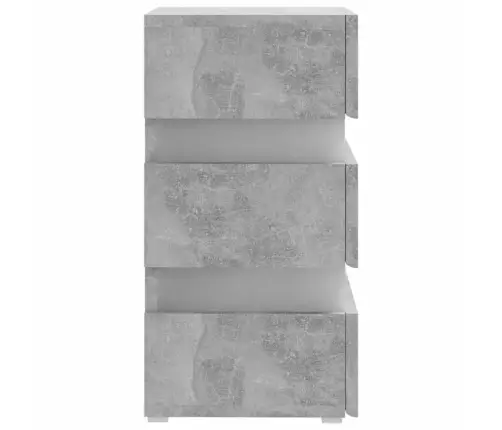 Naktsskapītis Ar Led, Pelēks, 45X35X67 Cm, Inženierijas Koks Vidaxl