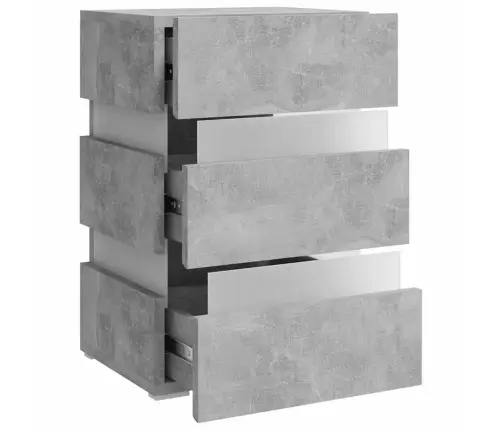 Naktsskapītis Ar Led, Pelēks, 45X35X67 Cm, Inženierijas Koks Vidaxl