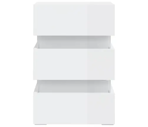 Naktsgaldiņš Ar Led, Balts, 45X35X67 Cm, Inženierijas Koks Vidaxl