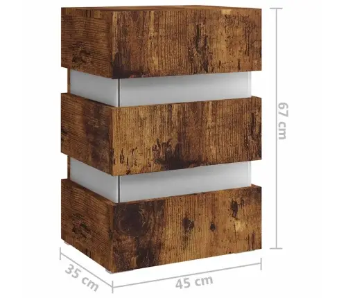 Naktsskapītis, Ozolkoka Krāsa, 45X35X67 Cm, Inženierijas Koks Vidaxl