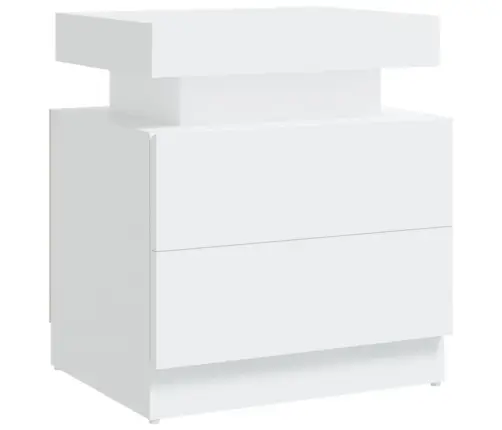 Naktsskapītis, Balts, 45X35X52 Cm, Inženierijas Koks Vidaxl