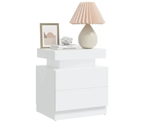 Naktsskapītis, Balts, 45X35X52 Cm, Inženierijas Koks Vidaxl