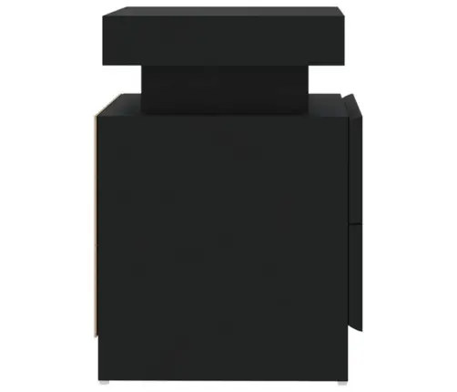 Naktsskapītis, Melns, 45X35X52 Cm, Inženierijas Koks Vidaxl