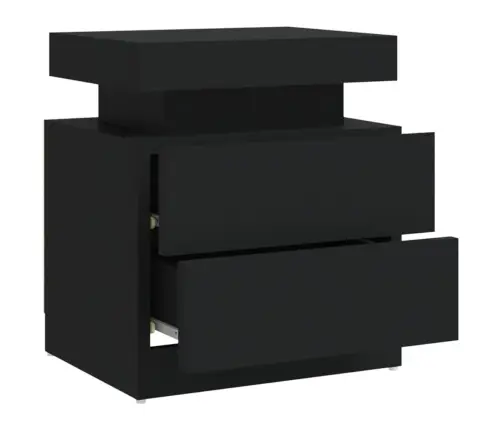Naktsskapītis, Melns, 45X35X52 Cm, Inženierijas Koks Vidaxl