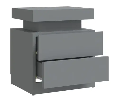 Naktsskapītis, Pelēks, 45X35X52 Cm, Inženierijas Koks Vidaxl
