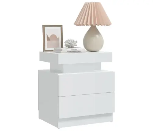 Naktsgaldiņš, Spīdīgi Balts, 45X35X52 Cm, Inženierijas Koks Vidaxl